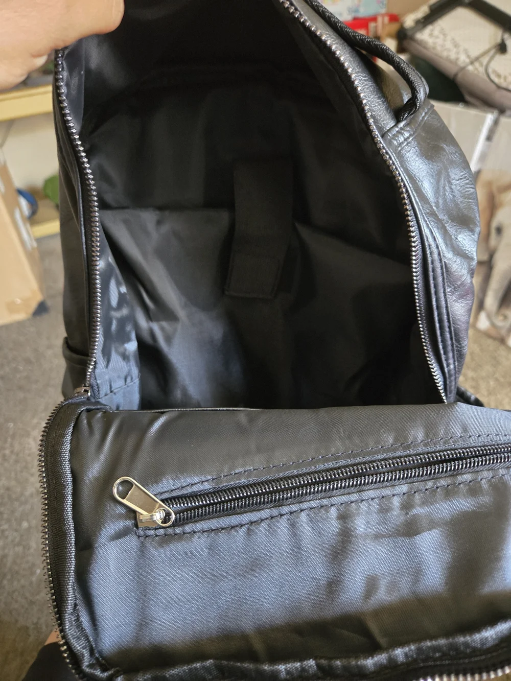 Men's Black Backpack with Red & White Shark Graphic